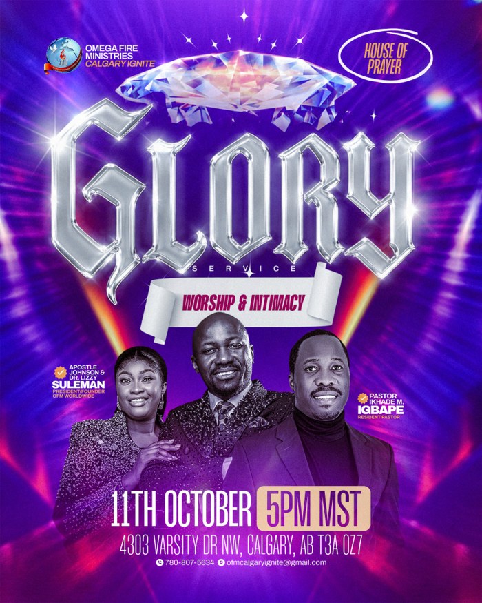 Glory Service official event flyer