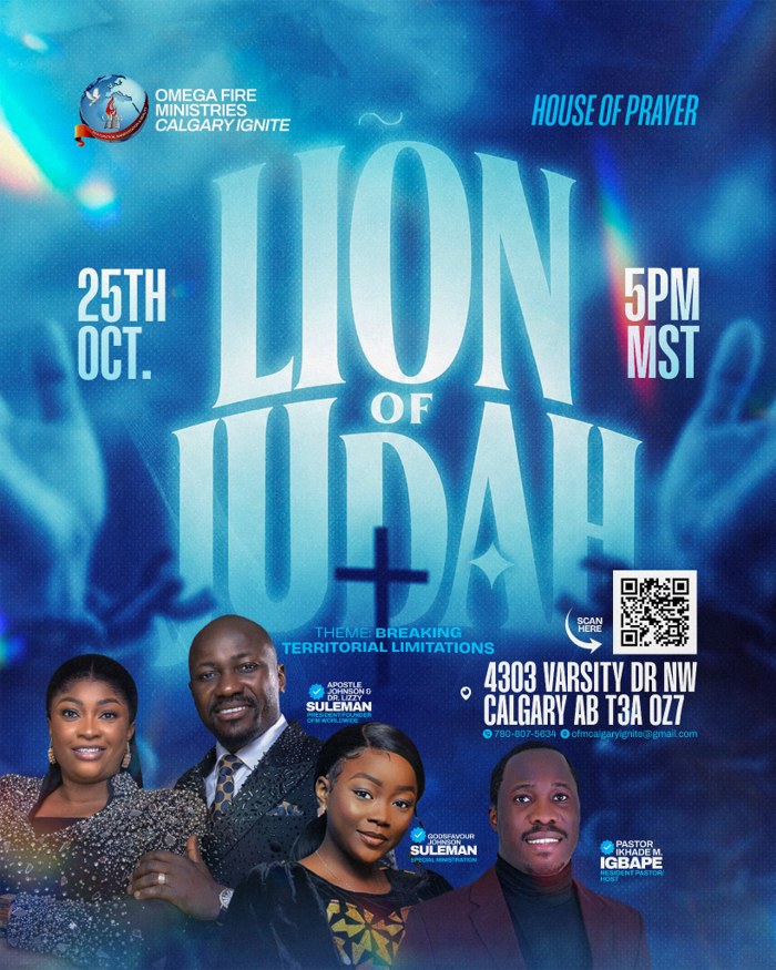 Lion of Judah Service official event flyer